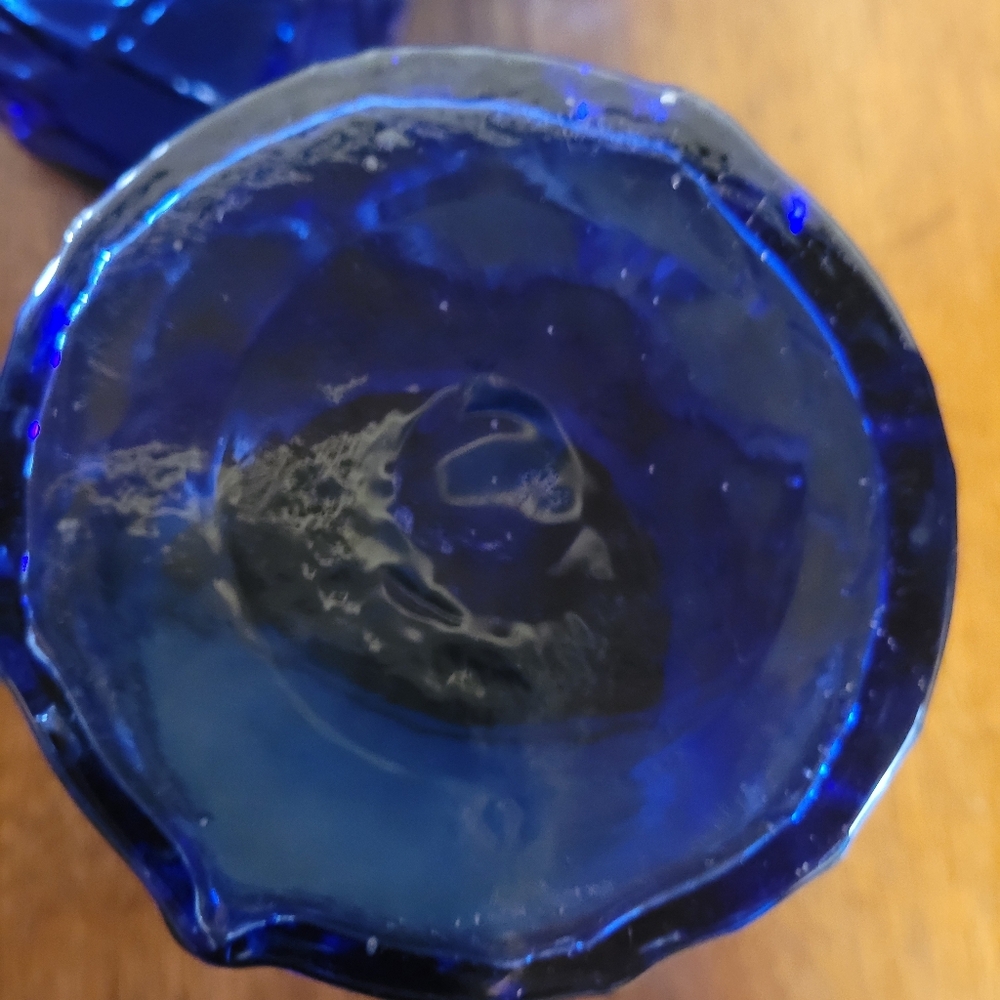 Set Of 4 Blue 12 Oz Glass Tumblers (112) - Picture 5 of 5